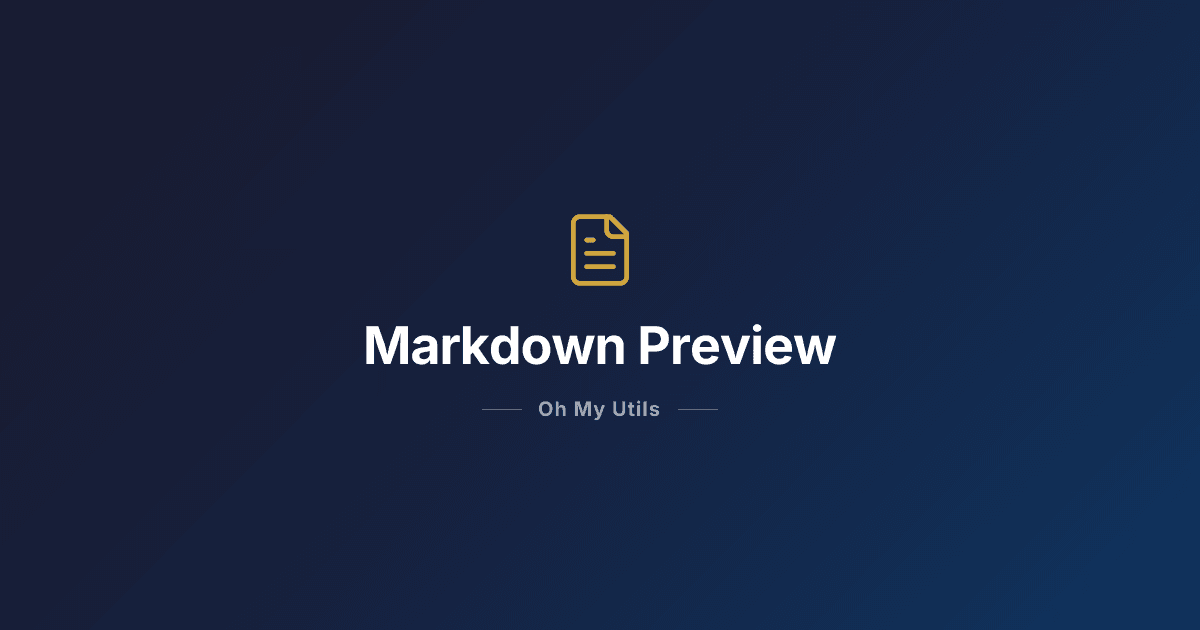 Editor Markdown - Vista Previa en Vivo y Exportar HTML Online | Oh My Utils
