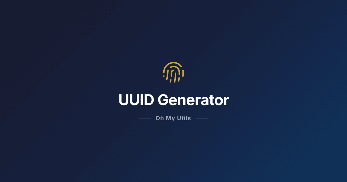 Generador UUID - Generar UUID v4 y v7 Online | Oh My Utils